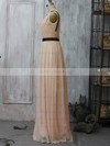 A-line Scoop Neck Chiffon Floor-length Sashes / Ribbons Bridesmaid Dresses #02017961