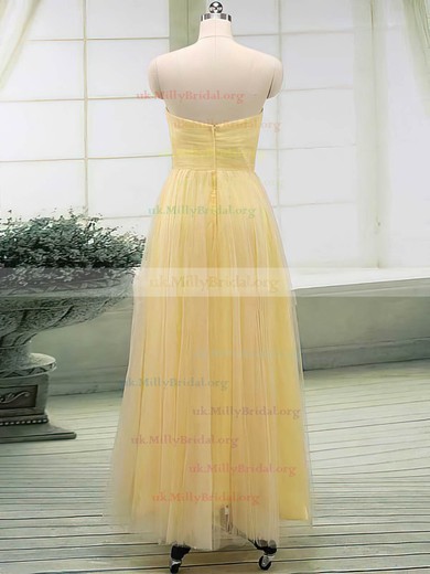 A-line Sweetheart Tulle Floor-length Ruffles Bridesmaid Dresses #02017513