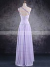 A-line One Shoulder Chiffon Floor-length Beading Bridesmaid Dresses #02017584