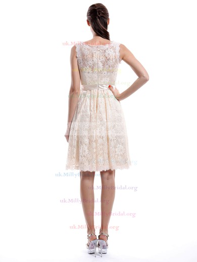 A-line Square Neckline Lace Knee-length Sleeveless Bridesmaid Dresses #01012422