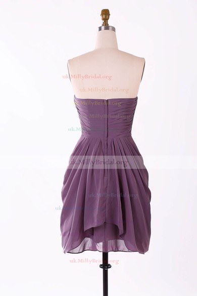 A-line Sweetheart Chiffon Short/Mini Sleeveless Bridesmaid Dresses #01012457