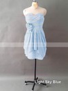 Top Sweetheart Chiffon with Flower(s) Light Slate Gray Short/Mini Bridesmaid Dresses #UKM01012497