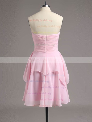 Short/Mini Ruffles Sweetheart Chiffon Good Pink Bridesmaid Dresses #UKM01012513