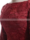 Long Sleeve Scoop Neck Burgundy Lace Tulle Trumpet/Mermaid Closed Back Mother of the Bride Dresses #UKM01021603