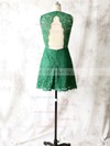 Gorgeous Open Back Short/Mini Green Lace Scoop Neck Mother of the Bride Dresses #UKM01021615