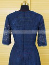 Tea-length Scoop Neck 1/2 Sleeve Lace For Less Dark Navy Mother of the Bride Dresses #UKM01021616