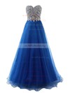 Princess Sweetheart Floor-length Tulle Crystal Detailing Prom Dresses #UKM020102137