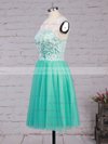 A-line Scoop Neck Lace Tulle Short/Mini Prom Dresses #UKM020102213