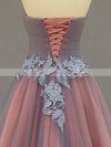 Princess Sweetheart Floor-length Tulle Appliques Lace Prom Dresses #UKM020102618
