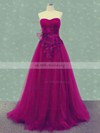 Princess Sweetheart Floor-length Tulle Appliques Lace Prom Dresses #UKM020102618