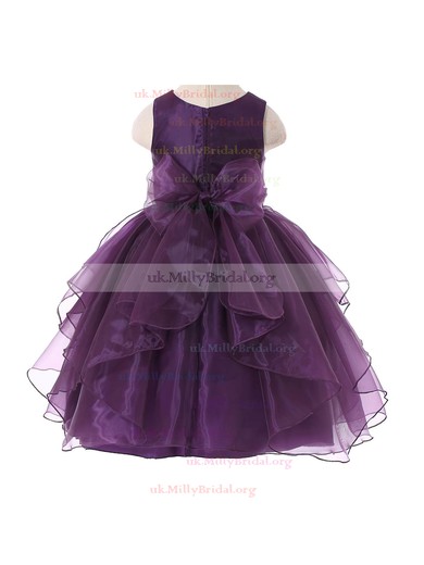 Ball Gown Scoop Neck Organza Floor-length Sashes / Ribbons Beautiful Flower Girl Dresses #UKM01031937