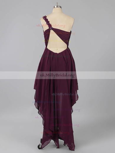 Backless A-line One Shoulder Chiffon Beading Asymmetrical Prom Dresses #ZPUKM02013225