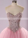 Ball Gown Sweetheart Tulle Floor-length Beading Prom Dresses #UKM020103056
