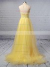 Princess Halter Organza Asymmetrical Beading Prom Dresses #UKM020103198