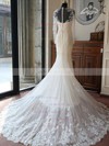 Original Trumpet/Mermaid Scoop Neck Tulle Beading Chapel Train Long Sleeve Wedding Dresses #UKM00022618