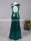 Sheath/Column Scoop Neck Sequined Floor-length Split Front Prom Dresses #UKM020102920