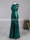 Sheath/Column Scoop Neck Sequined Floor-length Split Front Prom Dresses #UKM020102920