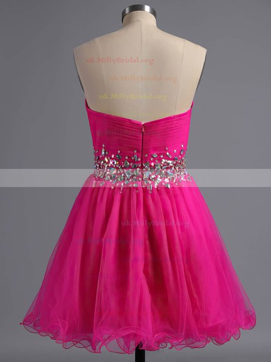 A-line Sweetheart Tulle Short/Mini Beading Wholesale Prom Dresses #ZPUKM02041945