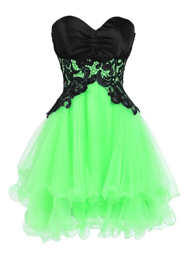 Princess Sweetheart Organza Short/Mini Tiered Nicest Prom Dresses #UKM020102562