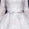 A-line Scoop Neck Lace Beading Asymmetrical Long Sleeve High Low Different Wedding Dresses #UKM00022863