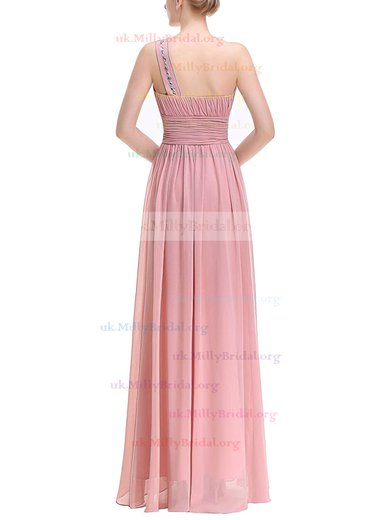 Chiffon One Shoulder A-line Ankle-length with Beading Bridesmaid Dresses #UKM01013375