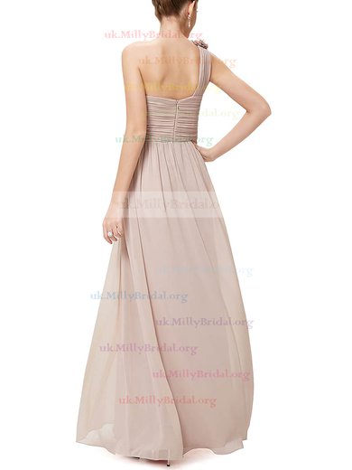 Chiffon One Shoulder Empire Ankle-length with Flower(s) Bridesmaid Dresses #UKM01013377