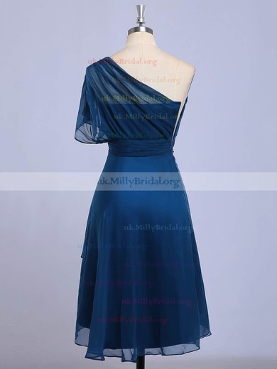 Chiffon One Shoulder A-line Asymmetrical with Beading Bridesmaid Dresses #UKM01013416