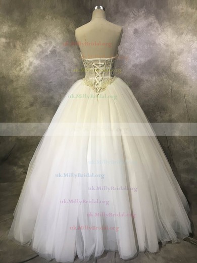 Tulle Sweetheart Ball Gown Floor-length with Crystal Detailing Wedding Dresses #UKM00022933