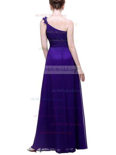 Chiffon One Shoulder A-line Ankle-length with Flower(s) Bridesmaid Dresses #UKM01013446