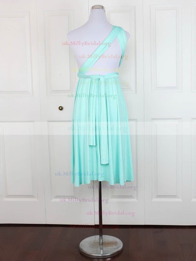 Jersey V-neck A-line Short/Mini with Ruffles Bridesmaid Dresses #UKM01013129