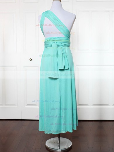 Jersey One Shoulder A-line Ankle-length with Ruffles Bridesmaid Dresses #UKM01013132