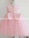 Ball Gown Scoop Neck Tulle Short/Mini Bow Flower Girl Dresses #UKM01031862