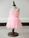 Ball Gown Square Neckline Tulle Knee-length Ruffles Flower Girl Dresses #UKM01031879