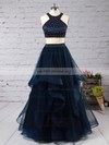 Ball Gown Scoop Neck Tulle Floor-length Crystal Detailing Prom Dresses #UKM020104546