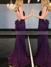 Trumpet/Mermaid Scoop Neck Jersey Sweep Train Prom Dresses #UKM020104555