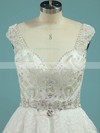 Tulle V-neck Ball Gown Court Train Beading Wedding Dresses #UKM00023100