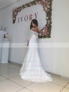Lace Off-the-shoulder Trumpet/Mermaid Sweep Train Lace Wedding Dresses #UKM00023117