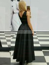 A-line V-neck Satin Ankle-length Prom Dresses #UKM020105259