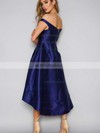 A-line Off-the-shoulder Satin Asymmetrical Pockets Prom Dresses #UKM020105378