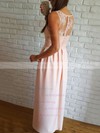 A-line V-neck Silk-like Satin Floor-length Appliques Lace Prom Dresses #UKM020106037