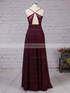 A-line V-neck Chiffon Floor-length Appliques Lace Prom Dresses #UKM020105832