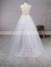Tulle Scoop Neck Princess Sweep Train Appliques Lace Wedding Dresses #UKM00023132