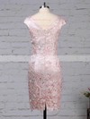 Lace Chiffon V-neck Sheath/Column Knee-length Flower(s) Mother of the Bride Dress #UKM01021710