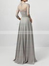 Chiffon Tulle Scoop Neck A-line Floor-length Appliques Lace Mother of the Bride Dress #UKM01021724