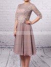 Lace Chiffon Scoop Neck A-line Knee-length Mother of the Bride Dress #UKM01021671