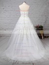 Tulle Strapless Ball Gown Sweep Train Appliques Lace Wedding Dresses #UKM00023175