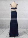 Sheath/Column V-neck Silk-like Satin Floor-length Beading Prom Dresses #UKM020106423