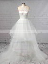 Tulle Halter Ball Gown Sweep Train Lace Wedding Dresses #UKM00023421