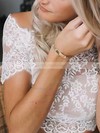 Lace Chiffon Off-the-shoulder A-line Floor-length Pleats Wedding Dresses #UKM00023499
