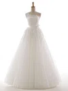 Ball Gown One Shoulder Tulle Floor-length Appliques Lace Wedding Dresses #00021305